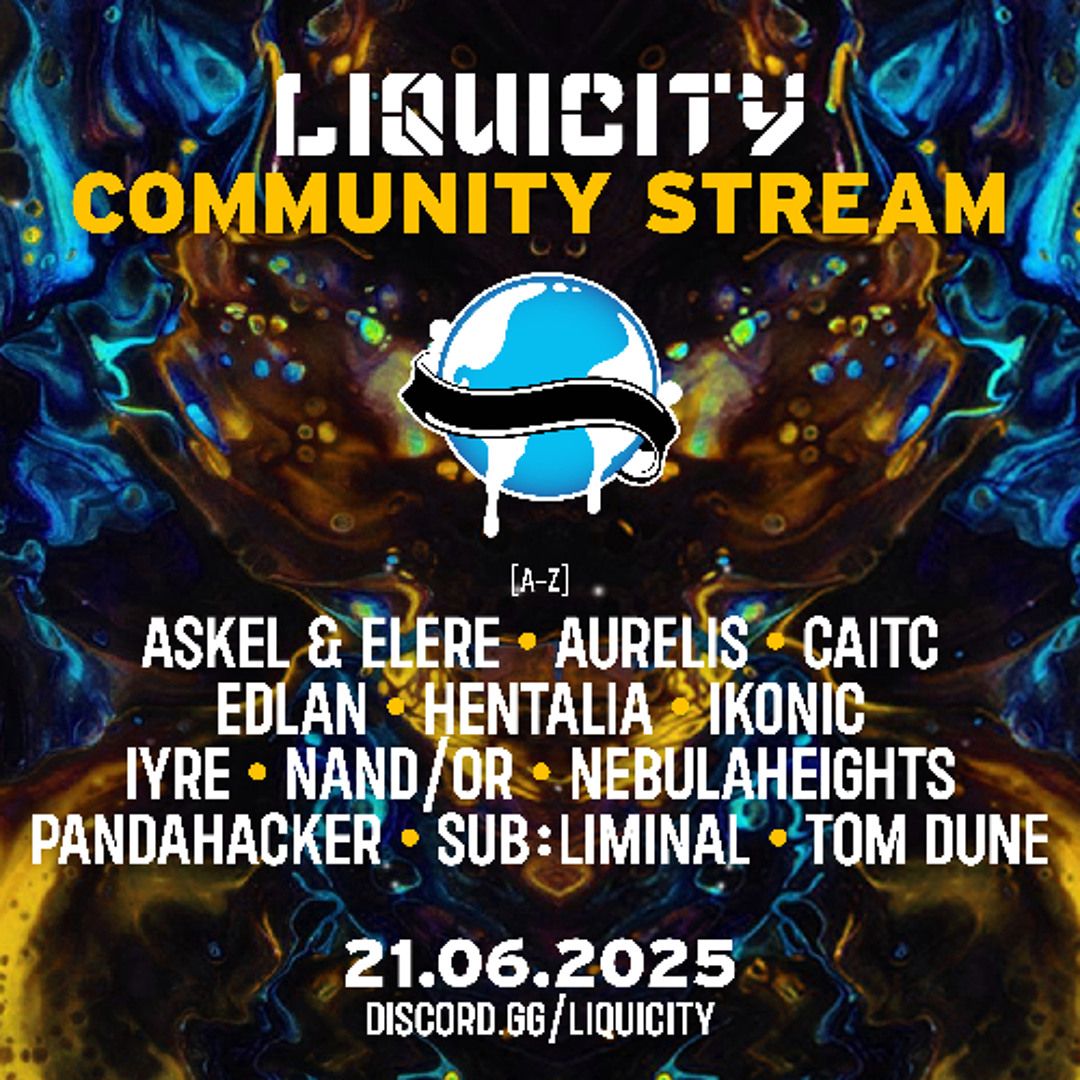 Lineup poster for the Liquicity Community Stream 2025