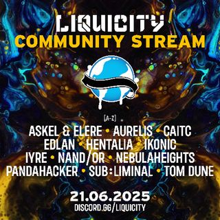 Lineup poster for the Liquicity Community Stream 2025